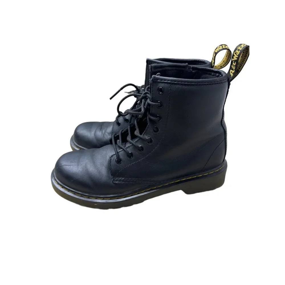 Dr Martens JUNIOR 1460 SOFTY T LEATHER LACE UP BOOTS Size 3Y